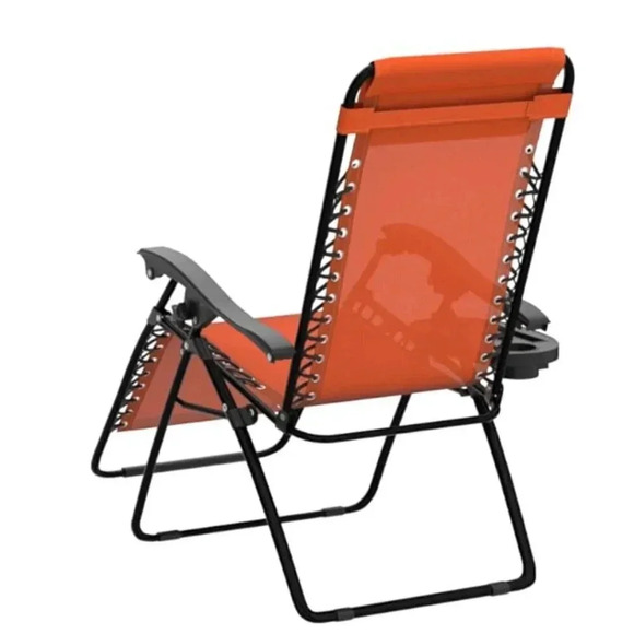 Adjustable Steel Mesh Zero Gravity Lounge Chair Recliner w/Pillow and Cu… - Picture 4 of 8